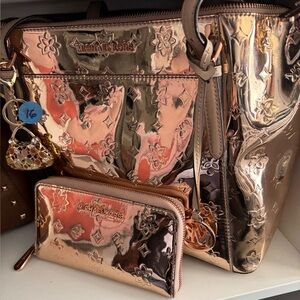 MK Rose Gold Tote w Wallet & Bag Charm $498 #16